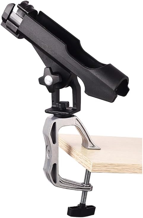 HiUmi Fishing Boat Rods Holder with Large Clamp Opening 360 Degree Adjustable Fishing Rod Racks Folding Holder