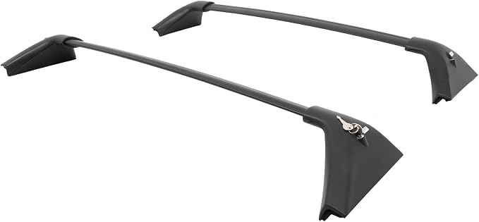IKON MOTORSPORTS Lockable Roof Rack Cross Bars Compatible with 2021-2026 Nissan Rogue (Not Fit Rock Creek Model), Aluminum Black Anti-Theft Lock Crossbars with Key (Factory Side Rails Required)