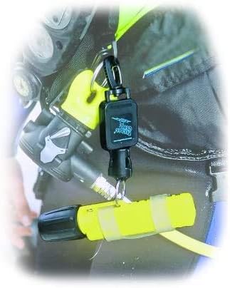 Gear Keeper Scuba Dive Light & Underwater Camera Retractor - Retractable Tether to Keep Scuba Gear Secure & Accessible - Snap Clip Mount & QC-II Split Ring - Scuba Diving Accessories - Made in USA