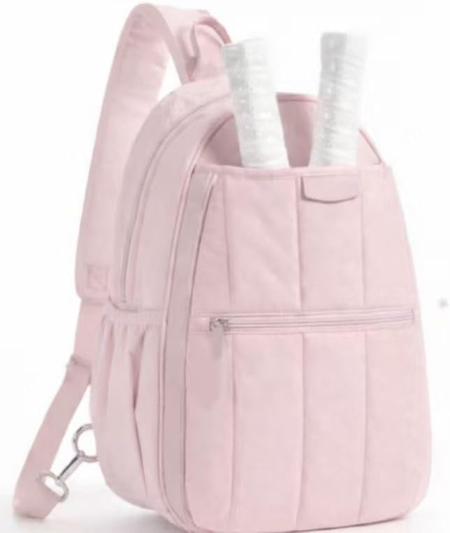 Quilted Pickleball Bag for Women & Men Sling Crossbody Backpack 2-Racket Waterproof Pocket & Fence Hook Racket Bags