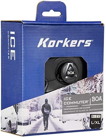 Korkers Ice Commuter Ice Cleats - Minimal and Lightweight - 11 Replaceable Steel Spikes