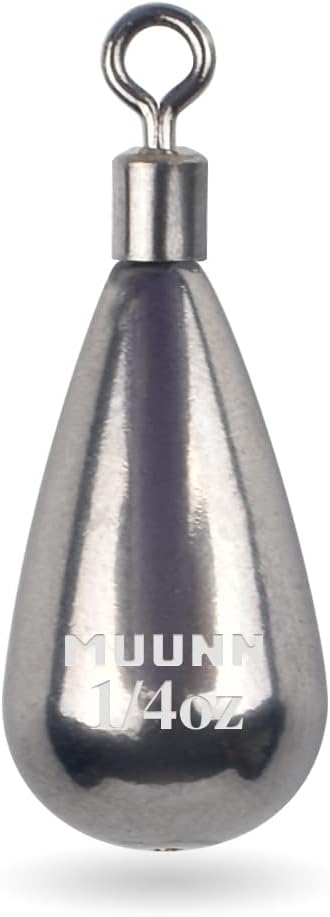 10 Pack Tungsten Free Rig Weights, Tear Drop Fishing Sinkers with Round Eye for Finesse Bass Fishing