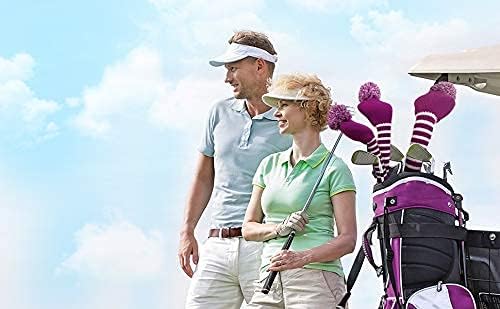 Scott Edward Golf Headcover Set of 5 PCS, Driver Wood Cover *1, Fairway Wood Cover *2, Hybrid Cover * 2, with Rotating Number Tags