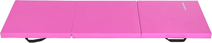 BalanceFrom 6x2 Feet 3-Panel Folding Gymnastics Mat – 2-Inch Thick Pad with Vinyl Surface and Carrying Handles for Tumbling, Yoga, Pilates, Home Workouts, and Martial Arts