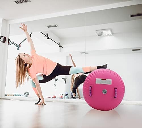 CZGBRO Gymnastics Barrel Air Roller with Pump, Inflatable Tumbling Equipment Air Mat Octagon Mat for Backhandspring Training Cheerleading Home Use