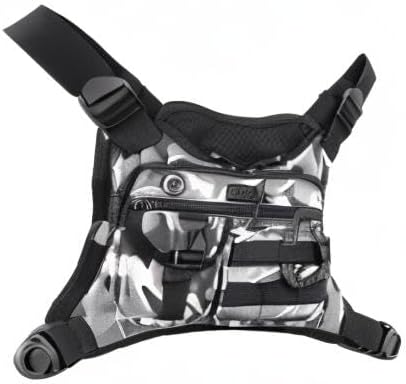 DEYACE Chest Bag For Men, Tactical Inspired Sports Utility Chest Pack, EDC Pouch Bag With Built-In Phone Holder for Workouts, Running, Cycling, Grey