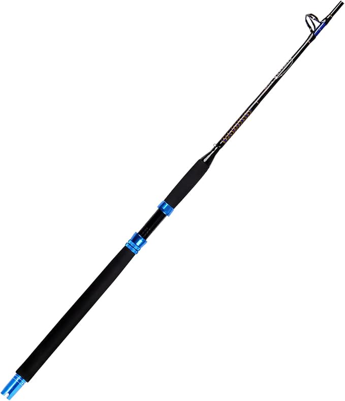 Fiblink 1-Piece Conventional Boat Rod Saltwater Offshore Graphite Spinning Fishing Rod(6 Feet, 30-50 lb/50-80 lb/80-120 lb)