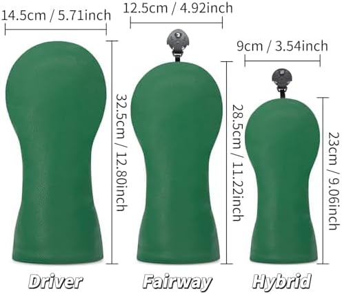 Golf Accessories Golf Club Covers for Driver, Fairway, Hybrids - Golf Driver Headcover/Golf Fairway Wood Head Cover/Hybrid Headcover for Men/Women Golfer