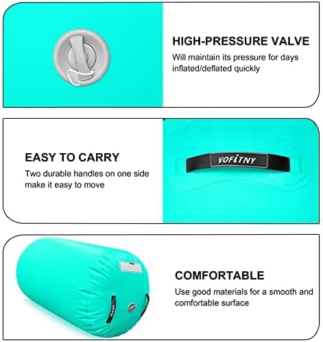VOFiTNY Inflatable Gymnastics Air mat Tumbling Track with Air Barrel Octagon Mat with Pump for Home/Gym