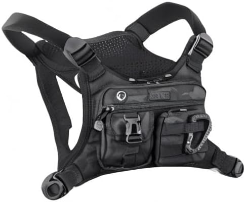 DEYACE Chest Bag For Men, Tactical Inspired Sports Utility Chest Pack, EDC Pouch Bag With Built-In Phone Holder for Workouts, Running, Cycling, Black