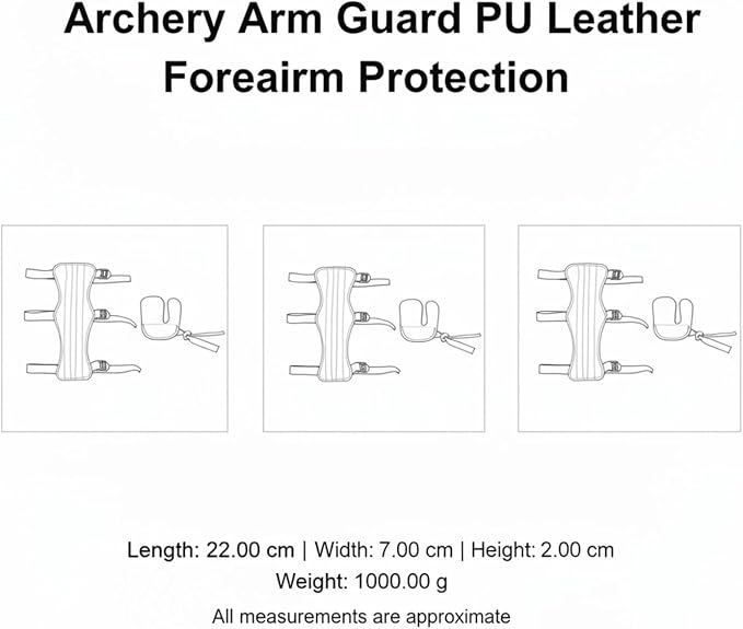 Archery Arm Guard PU Leather Forearm Protection for Bow String Slap (1 PC)