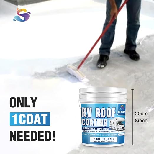 RV Roof Sealant 5 Gallon RV Roof Coating RV Roof Sealant White Waterproof Solar Reflective & Leak Repair for Trailers Campers Motorhomes