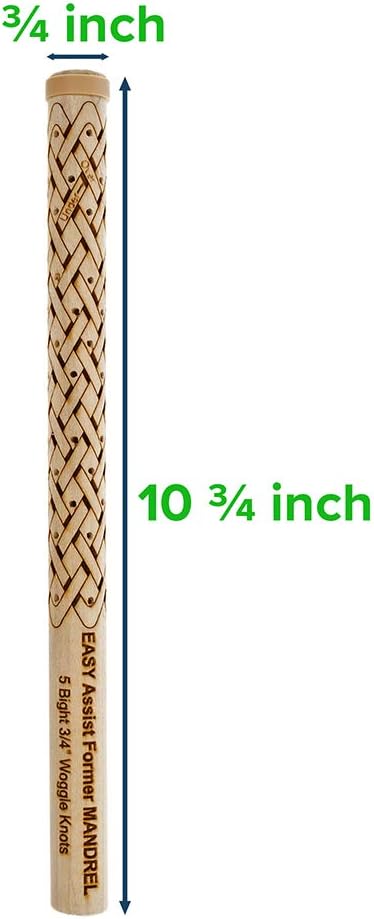 Easy Assist Mandrels – Knot Tying Tool – Includes Pins and Rubber Bands (3/4 Inch, 5 Bight)