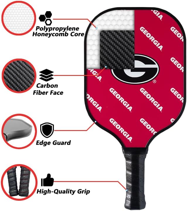 Parrot Paddles NCAA Georgia Sport Pickleball Paddle