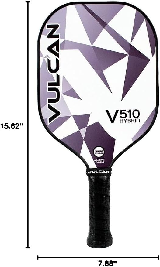 Vulcan | V510 Pickleball Paddle | Hybrid Performance | Polypropylene Core - Carbon Fiber Surface | USAP Approved | Multiple Colors