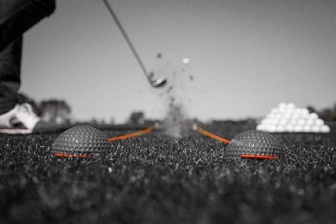The Alignment Ball - Golf Training Aid for Setup & Alignment - Alternative to Sticks/Rods. Bundle with Golf Ball Alignment Stencil & Pen