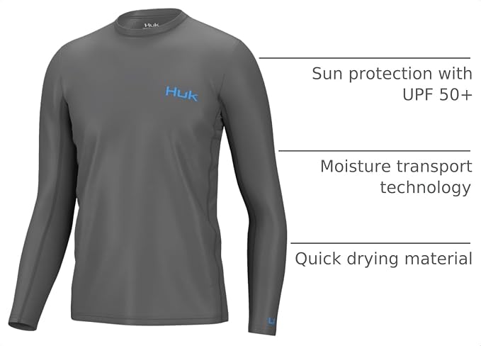 HUK Men's Icon X Long Sleeve Shirt, Performance Fishing Shirt