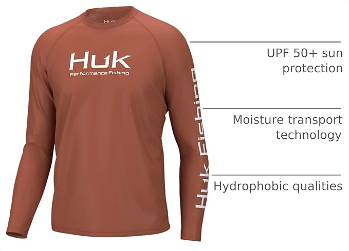 HUK Men's Pursuit Vented Long Sleeve Fishing Shirt (+30 UPF)