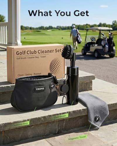YOREPEK 2 Layer Golf Trunk Organizer 3-in-1 Golf Club Cleaner Set