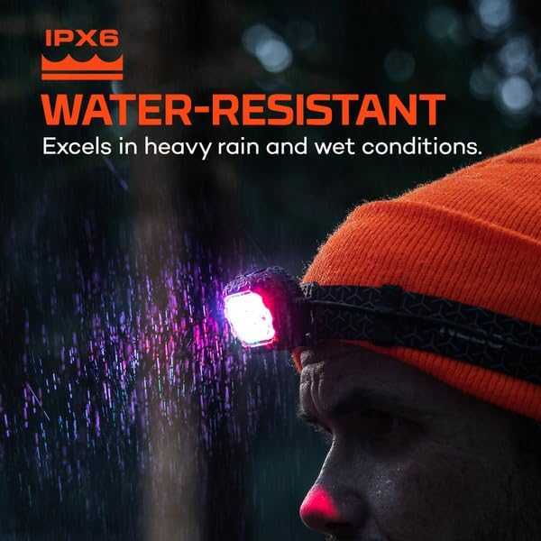 NEBO IllumaTrace Blood Tracker Headlamp | 100 Lumens, Rechargeable LED Light for Blood Trail Tracking While Hunting, Durable & Water Resistant, White Light Mode, Includes USB Charging Cable