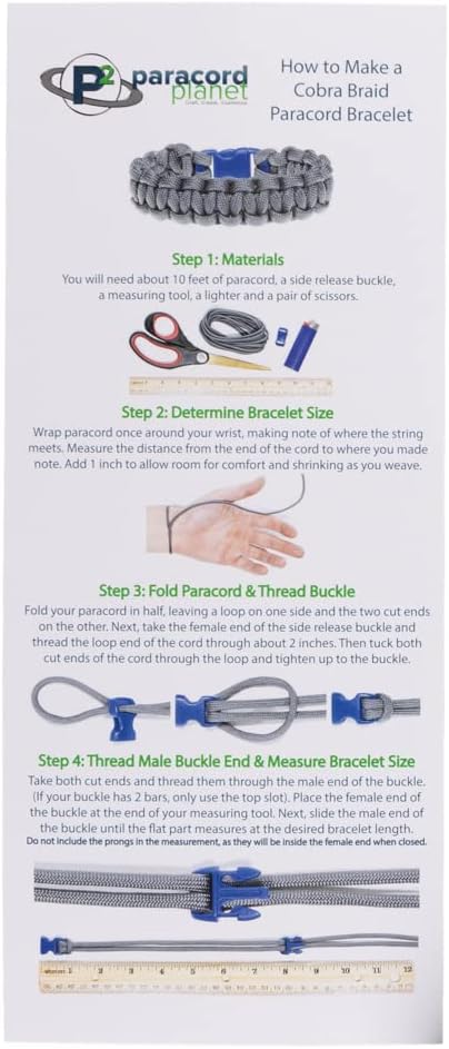 PARACORD PLANET Paracord Planet,550 Type Parachute Cord Bracelet | Black & White DIY Combo Craft Kit