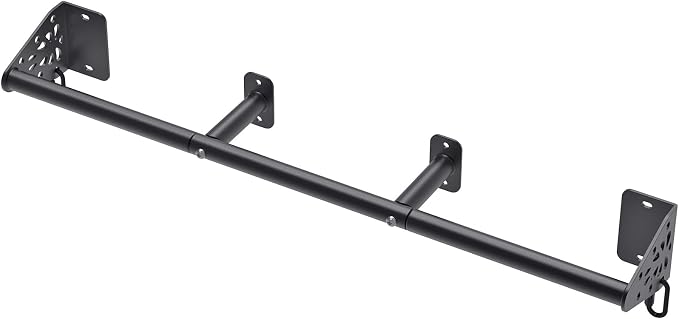 Kipika Wall Mounted Pull Up Bar - Heavy Duty 450 LB Capacity Doorway Chin Up Bar for Home Gym, Sturdy Steel Construction with Resistance Band Hooks | Hanging Exercise Bar for Full Body Workout