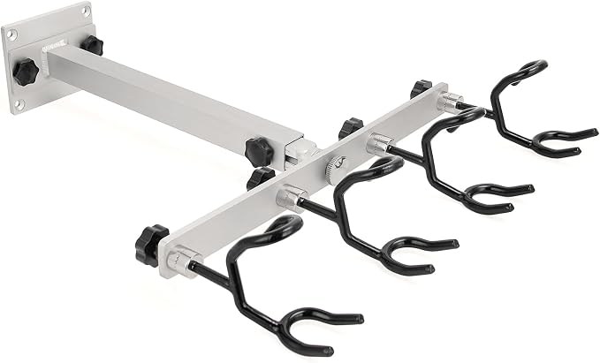 Aluminum Spider Rigging Rod Holder for Boat - 4 Pole Crappie Fishing Rack, Heavy Duty 6063-T5 Marine Grade Aluminum, 16.5"-30.5" Adjustable Height Square Tube Support for Catfish & Trolling