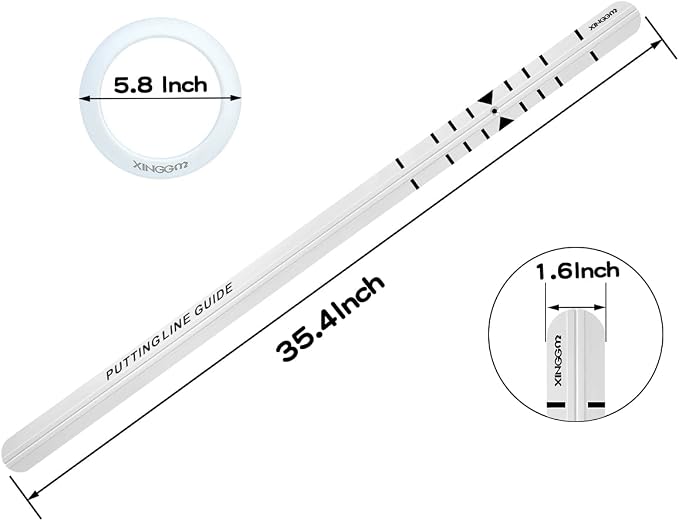 Golf Putting Trainer | Indoor & Outdoor Putting Aid, Alloy Steel Alignment Rail & Ball