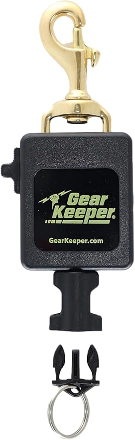 Gear Keeper Scuba Dive Light & Underwater Camera Retractor - Retractable Tether to Keep Scuba Gear Secure & Accessible - Snap Clip Mount & QC-II Split Ring - Scuba Diving Accessories - Made in USA