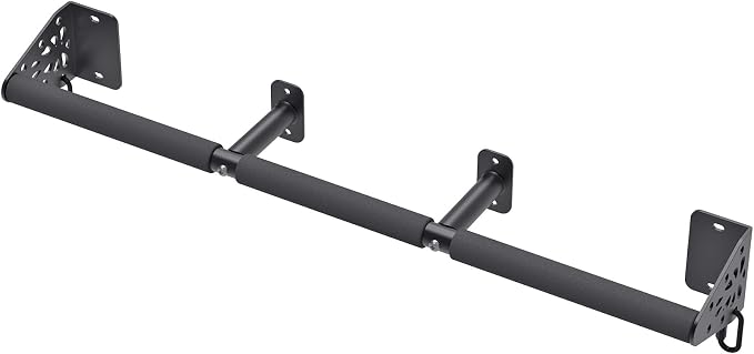 Kipika Wall Mounted Pull Up Bar - Heavy Duty 450 LB Capacity Doorway Chin Up Bar for Home Gym, Sturdy Steel Construction with Resistance Band Hooks | Hanging Exercise Bar for Full Body Workout