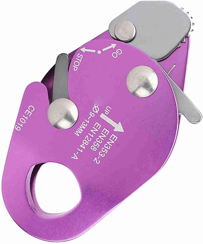 Dioche Descending Device, Climbing Stop Descender Self Braking Stop Descender Climbing Rope Grab Rope Descender for 9-13mm Rope Clamp Grab Rappel Ring Climbing Gear