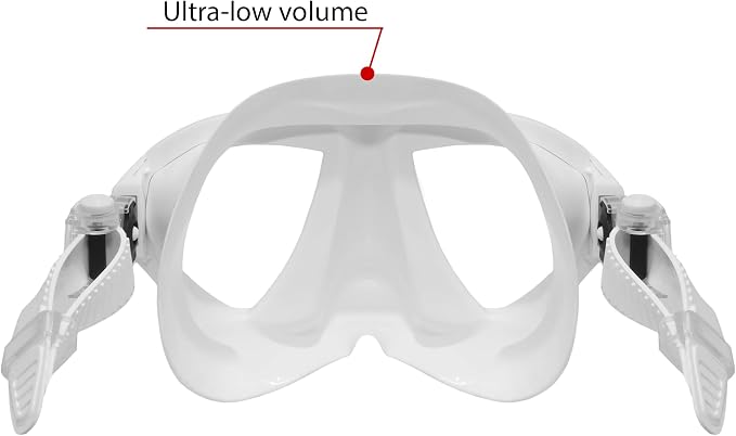 Mermea Diving Mask - Anti-Fog Tempered Glass, Anti-Leak Silicone Skirt - Scuba Mask, Dive Mask, Freediving Mask, Spearfishing Mask, Snorkel Mask for Adults (White)