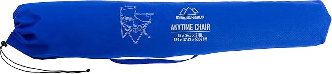 Anytime Chair for Camping, Sports, and The Outdoors w/Carry Bag, Camping Chairs for Adults, Folding Chair for Outside, (by Caddis Sports) (2, Blue)