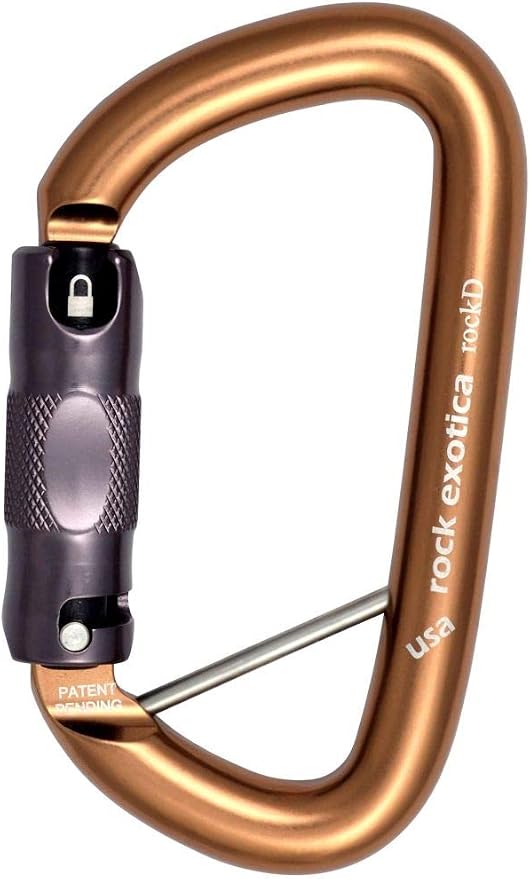 Rock Exotica rockD Auto-Lock Carabiner - Heavy Duty Locking Carabiner for Rock Climbing and Professional Climbing Gear and Industrial Use – Made in USA
