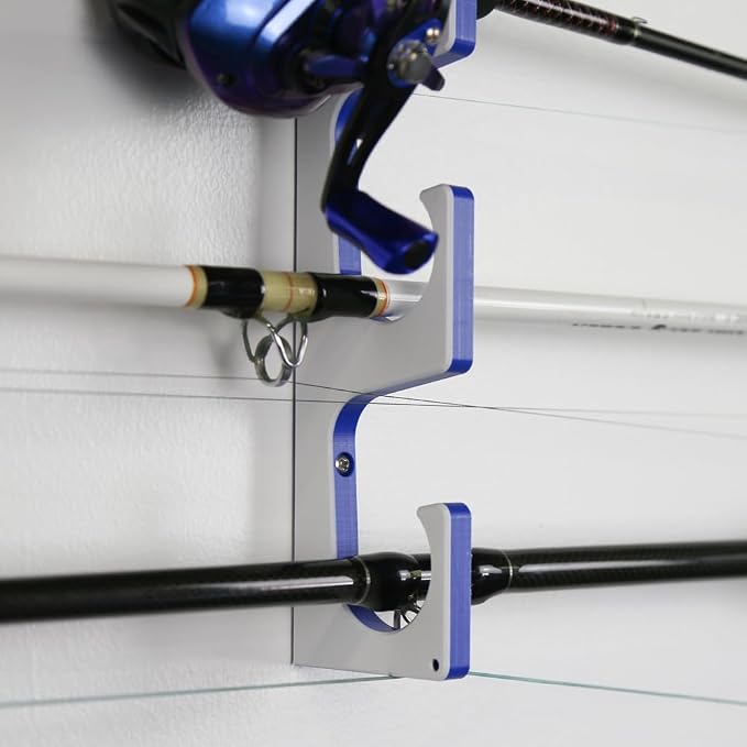 TRAPSKI Made in the USA Premium Fishing Rod/Pole Holder Rack Organizer | Wall or Boat Mounting Fishing Rod Rack | Marine Grade HDPE Plastic | Holder for up to 4 Rods | Stackable