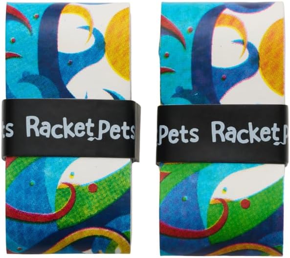 Racket Pets Kids Tennis Racket Dampener & Matching Overgrip Tape, Performance Shock Absorbing Dampener for Tennis Racket & Fun Animal Print Tennis Wrap Grip Tape