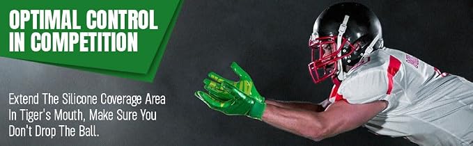 Non-Slip Tacky Football Gloves Ball Feel Sensation, Football Receiver Gloves in Youth, Adult, and Kid Sizes, Ultra Sticky Silicone Strong Palm Grip