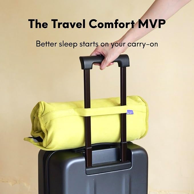 Cushion Lab Travel Deep Sleep Pillow – Compact Memory Foam Neck Pillow for Sleeping, Portable Pillow for Hotels, Camping, Side & Back Sleepers, On-the-Go – Spark