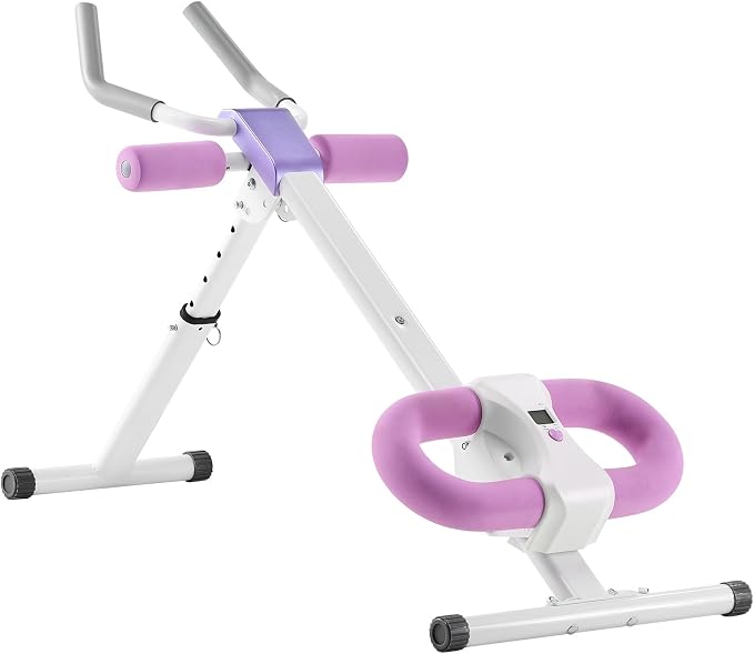 VEVOR AB Workout Machine, Ab Workout Equipment at Home Gym, Core & Abdominal Trainers for Women, 440 lbs Weight Capacity Strength Training Ab Cruncher, Foldable Adjustable Fitness Exerciser