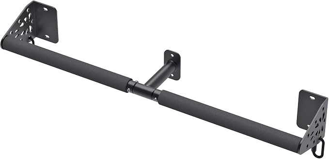 Kipika Wall Mounted Pull Up Bar - Heavy Duty 450 LB Capacity Doorway Chin Up Bar for Home Gym, Sturdy Steel Construction with Resistance Band Hooks | Hanging Exercise Bar for Full Body Workout