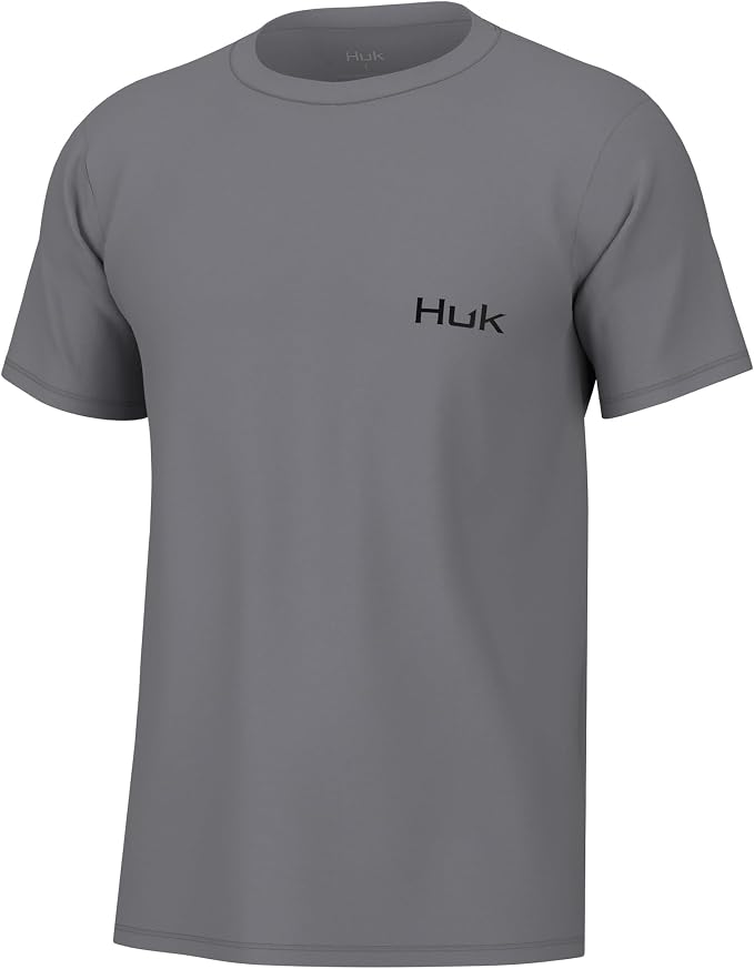 HUK Mens Performance Fishing Logo Tee, Short Sleeve T-Shirt for Men