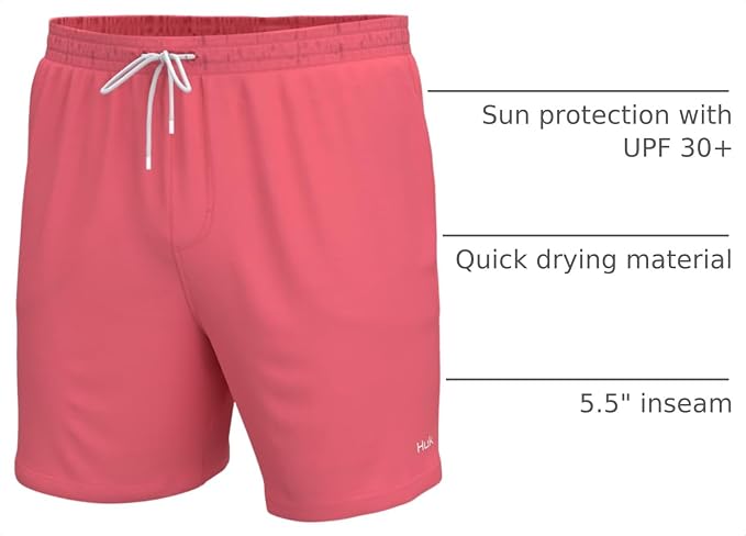 HUK Men's Pursuit Volley Short, Quick-Dry Fishing Shorts for Men