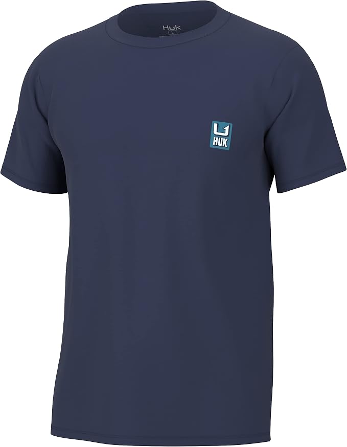 HUK Mens Performance Fishing Logo Tee, Short Sleeve T-Shirt for Men