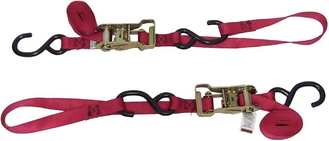 Ancra 49498-10-02 Red Integra Soft Hook Ratcheting Tie Down, 4 Pack