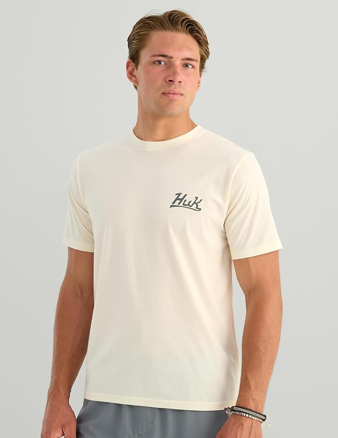 HUK Mens Fishing Graphic Tee, Performance Short Sleeve, Quick-Dry