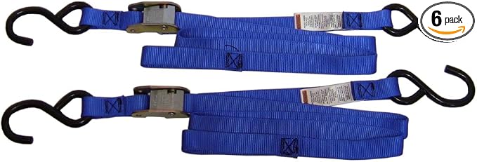 Ancra 40888-34-03 Blue Original Premium Cam Buckle Tie Down, 6 Pack