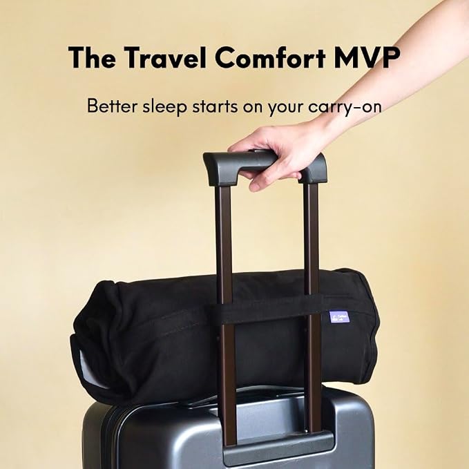 Cushion Lab Travel Deep Sleep Pillow – Compact Memory Foam Neck Pillow for Sleeping, Portable Pillow for Hotels, Camping, Side & Back Sleepers, On-the-Go – Black