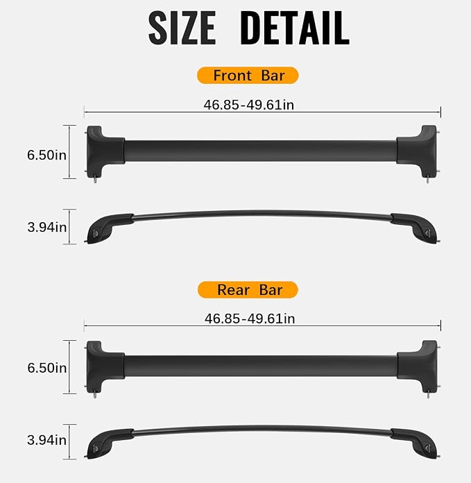 330lbs Lockable Roof Rack Cross Bars Fit for 2015 2016 2017 2018 2019 2020 Chevrolet Suburban/Tahoe, GMC Yukon & Yukon XL, Cadillac Escalade & Escalade ESV, Aluminum Roof Rails Crossbar