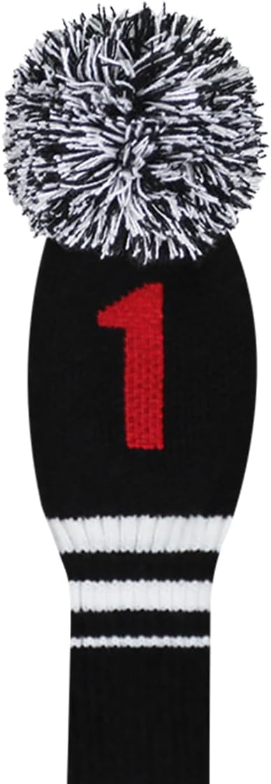 Scott Edward Golf Headcover Set of 5 PCS, Driver Wood Cover *1, Fairway Wood Cover *2, Hybrid Cover * 2, with Rotating Number Tags