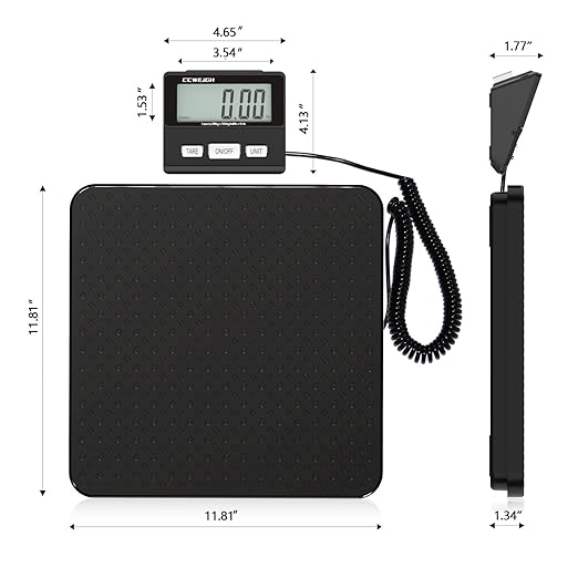 Digital Shipping Scale with Weight Indicator, 440lb/1.76oz, for Small Business, parcels, Home, Luggage, etc., Digital Postal Scale with AC Adapter and LCD Digital Display.